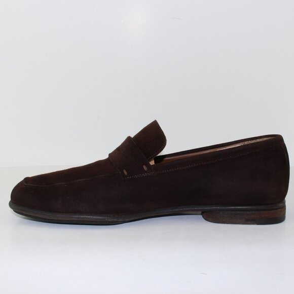 Louis Vuitton Brown Suede Leather Loafer Slip One Shoe (8.5 US) - Picture 3 of 14